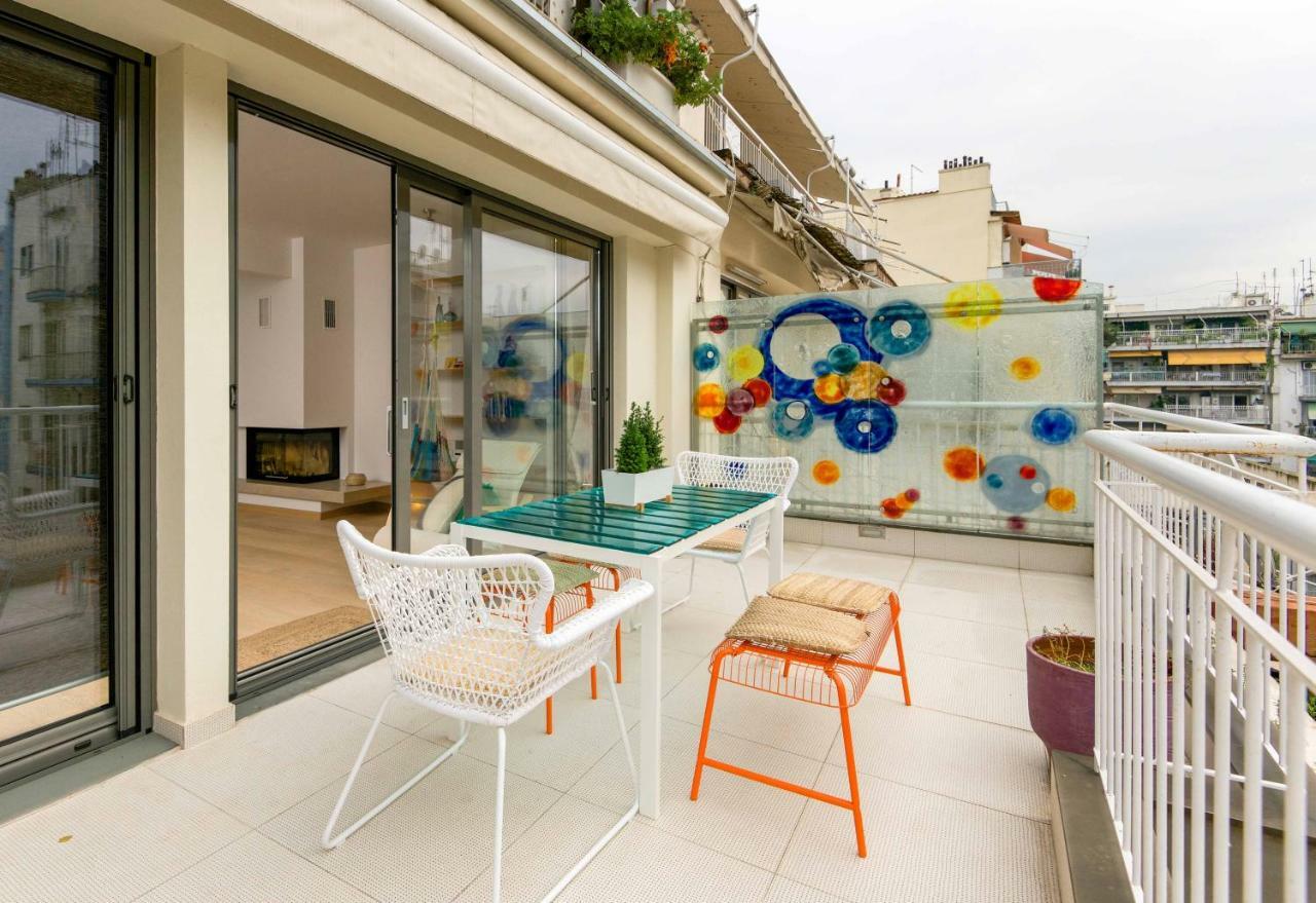 Stylish 3-Bedroom Apartment & Terrace Thessaloniki Exterior photo